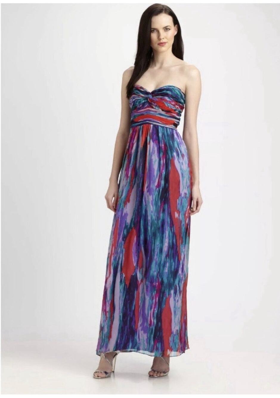Laundry by Shelli Segal Violetta Multi Strapless Dress Size 4